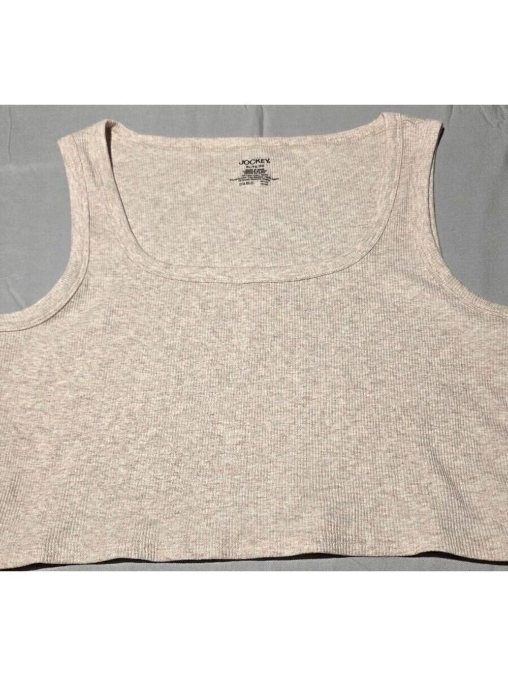 Jockey Beige Ribbed Crop Tank Top - Comfortable Casual Wear